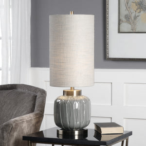 Zahlia Aged Gray Ceramic Lamp