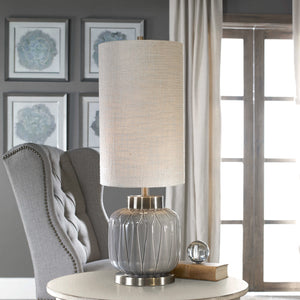 Zahlia Aged Gray Ceramic Lamp