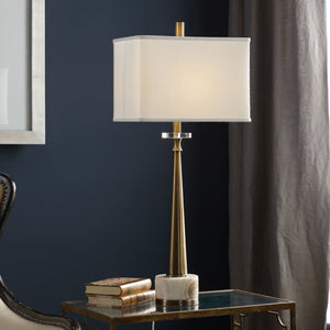 Verner Tapered Brass Table Lamp