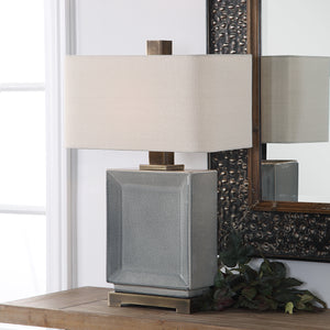 Abbot Crackled Gray Table Lamp