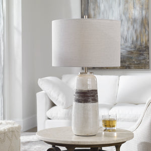 Comanche White Crackle Table Lamp