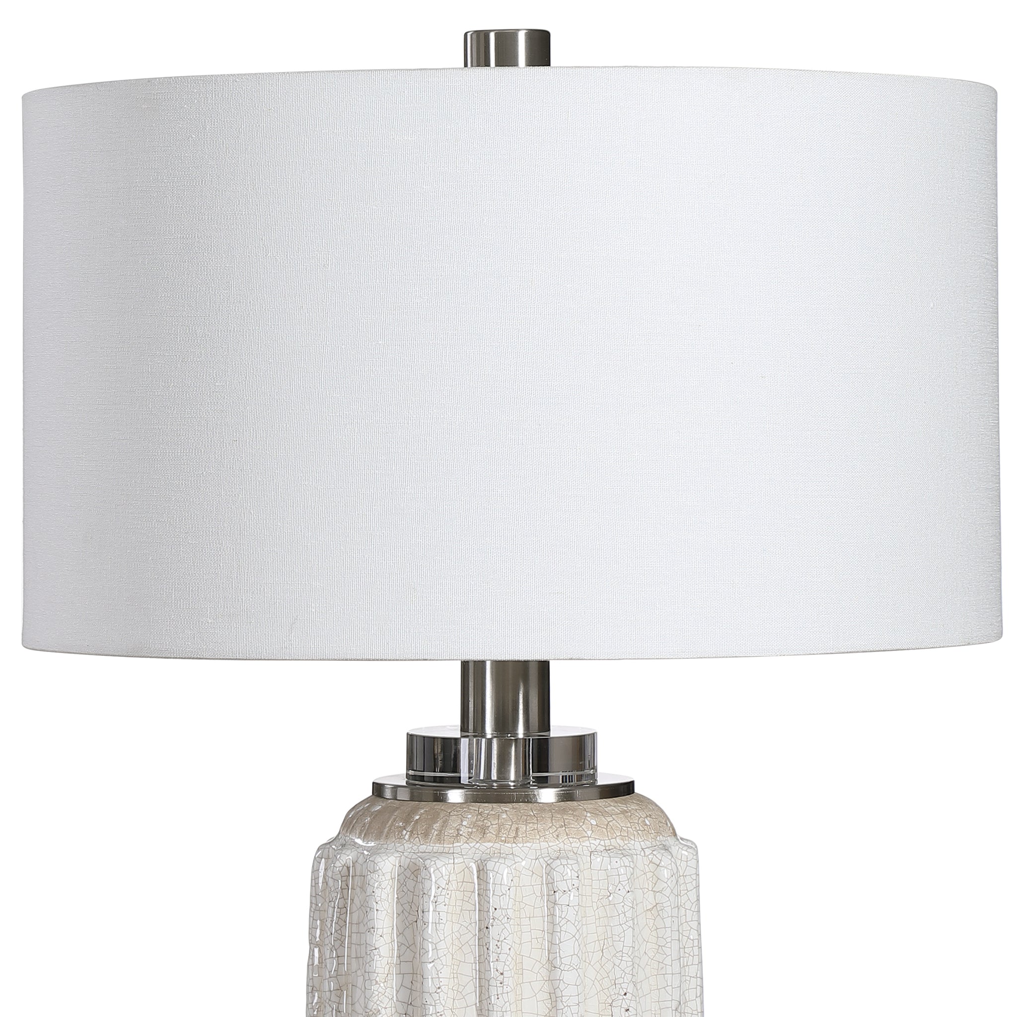 Azariah White Crackle Table Lamp