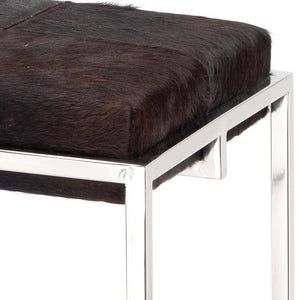 Shelby Counter Stool in Espresso Hide & Nickel Metal