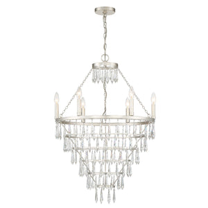 Lucille 6 Light Antique Silver Chandelier