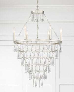 Lucille 6 Light Antique Silver Chandelier