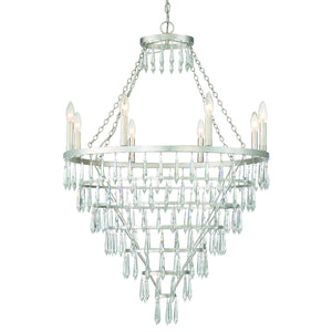 Lucille 8 Light Antique Silver Chandelier