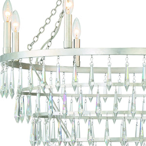 Lucille 8 Light Antique Silver Chandelier