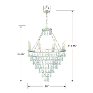 Lucille 8 Light Antique Silver Chandelier