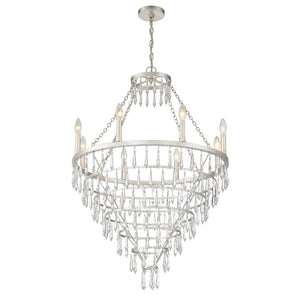 Lucille 8 Light Antique Silver Chandelier