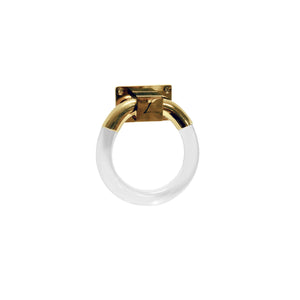 Worlds Away Lyra Acrylic Ring Hardware - Brass