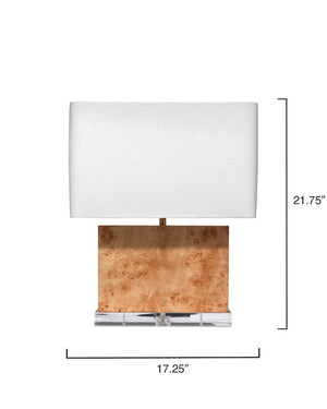 Parallel Table Lamp - Natural Burl Wood