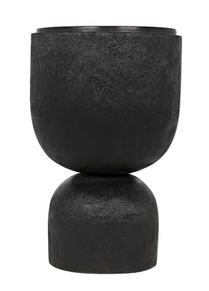 Large Kudoro Side Table with Black Marble Top, Black Burnt