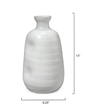 Dimple Vase in Matte White Ceramic