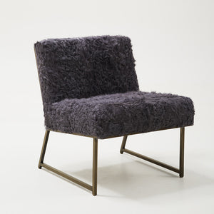 Low Lounge Chair - Grey Curly Lamb