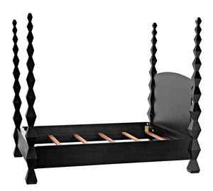 Brancusi Bed, Queen, Hand-Rubbed Black