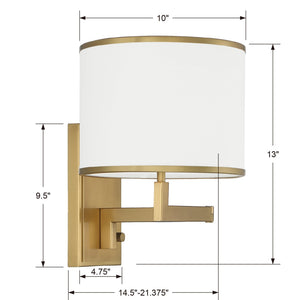 Madison 1 Light Aged Brass Task Light