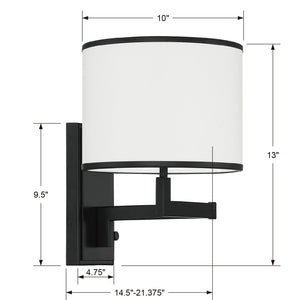 Madison 1 Light Matte Black Task Light