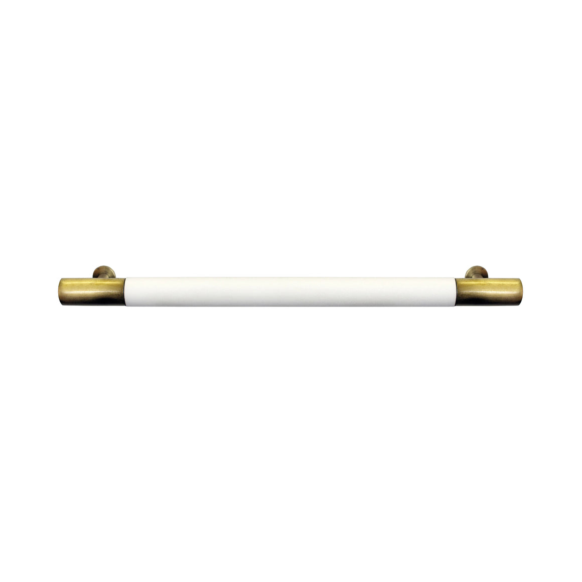 Worlds Away Madden Extra Long Handle Hardware - White Lacquer & Antique Brass
