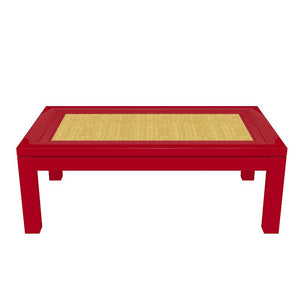 Malibu Rectangular Lacquer Coffee Table - Red (Additional Colors Available)