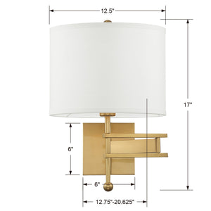 Marshall 1 Light Aged Brass Wall Mount