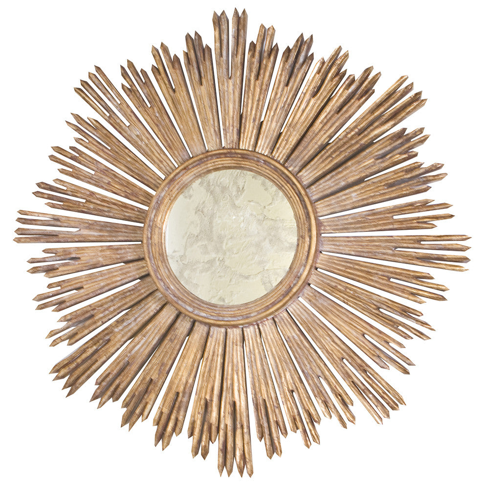 Worlds Away Margeaux Sunburst Mirror – Gold Leaf