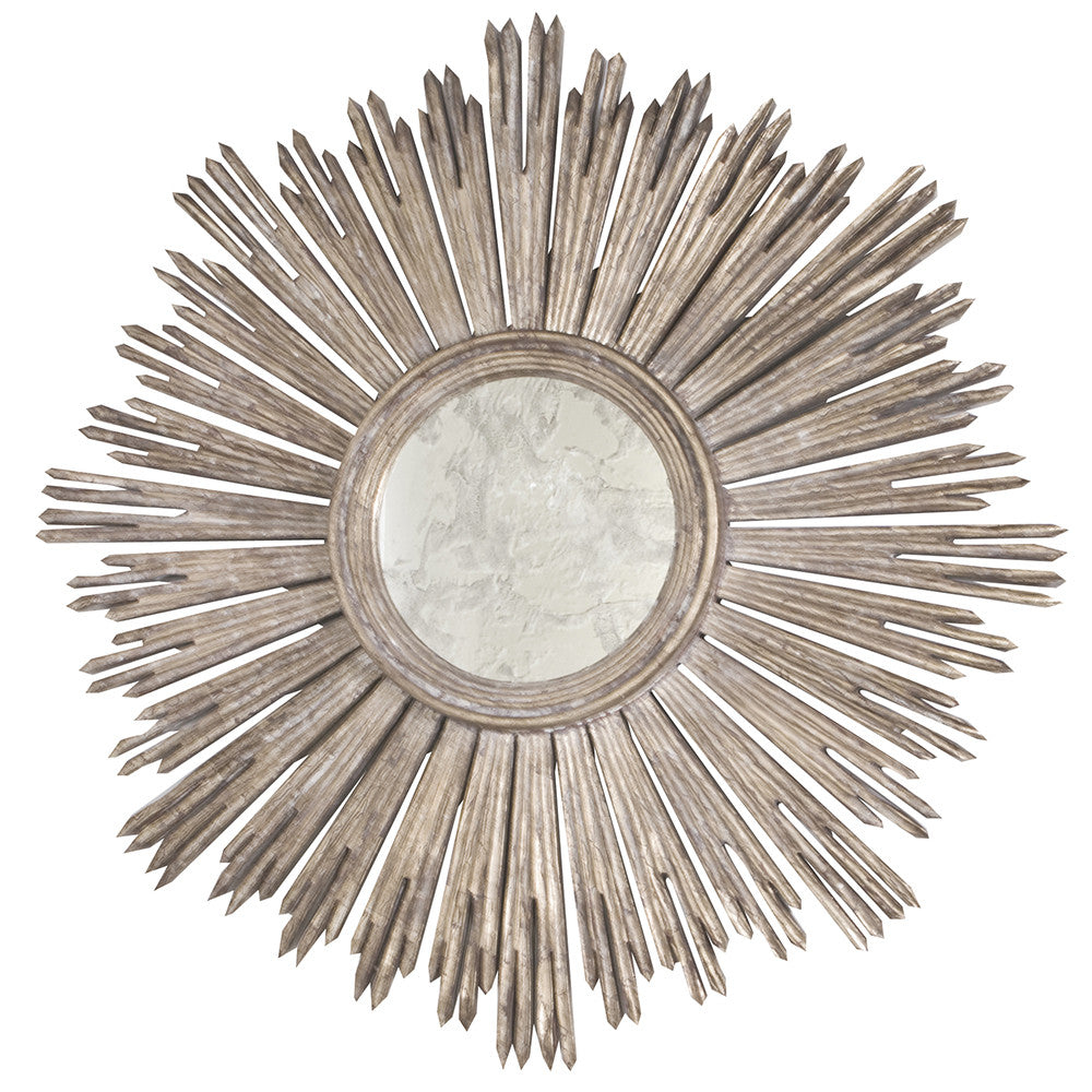 Worlds Away Margeaux Sunburst Mirror – Silver Leaf