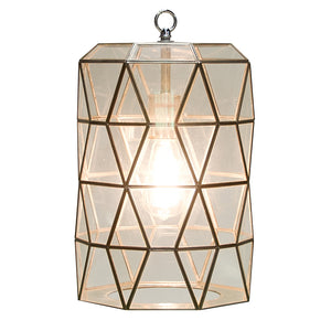 Worlds Away Mariah Clear Glass Faceted Pendant Light