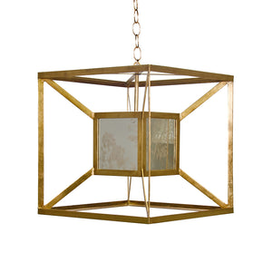 Worlds Away Maxwell Pendant with Antique Mirror – Gold Leaf