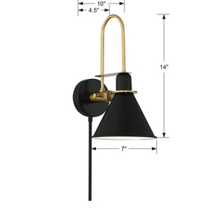 Medford 1 Light Matte Black Wall Mount