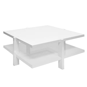 Worlds Away Medford 2 Tier Square Coffee Table – White