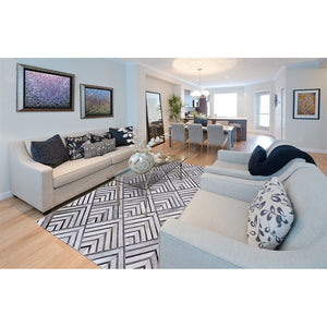 Chevron Patchwork Hide Rug - Grey