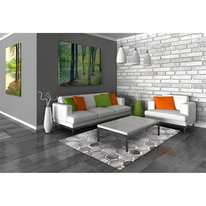 Honeycomb Patchwork Hide Rug - Grey