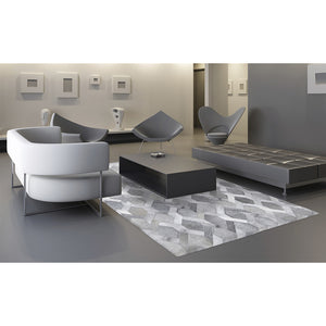 Chain Link Patchwork Hide Rug - Grey