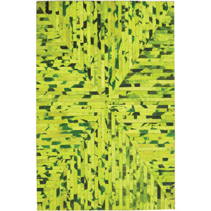Patchwork Patterned Hide Rug - Bright Green