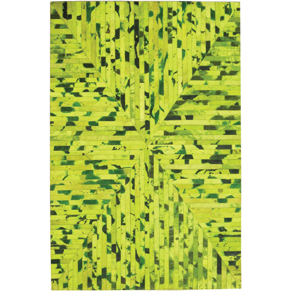 Patchwork Patterned Hide Rug - Bright Green