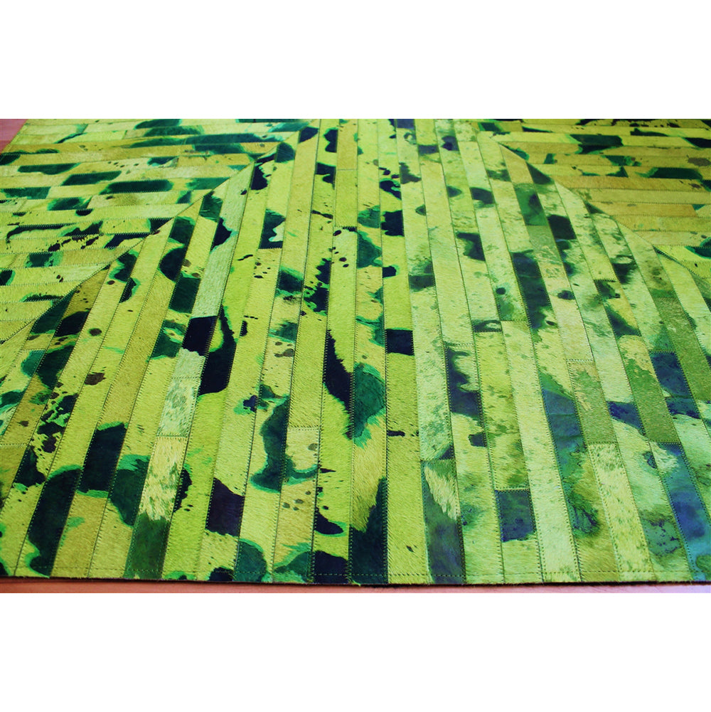 Patchwork Patterned Hide Rug - Bright Green - Scenario Home