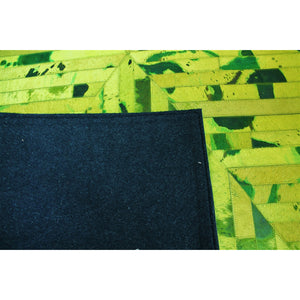Patchwork Patterned Hide Rug - Bright Green