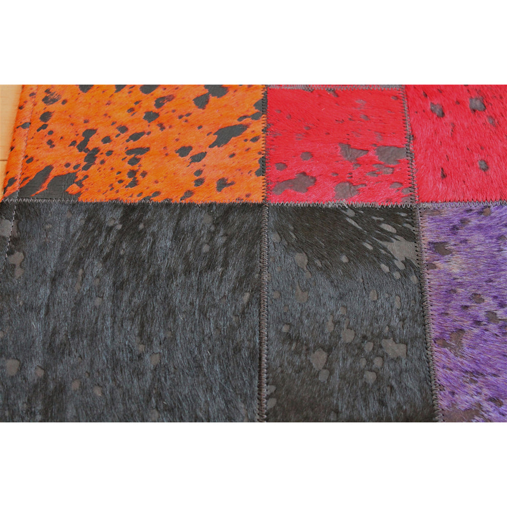 Multicolor Patchwork Patterned Hide Rug - Scenario Home
