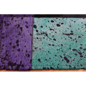 Multicolor Patchwork Patterned Hide Rug