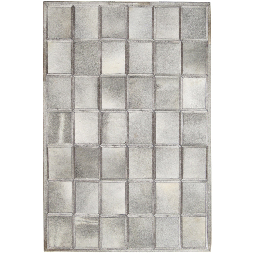 Geometric Pattern Hide Rug - Grey