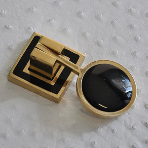 Milan Black Resin Inset Brass Knob