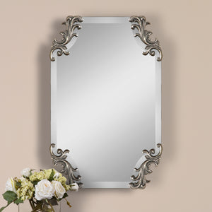 Andretta Baroque Silver Mirror