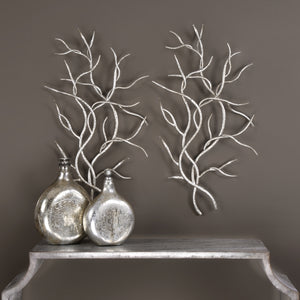 Silver Branches Wall Art S/2
