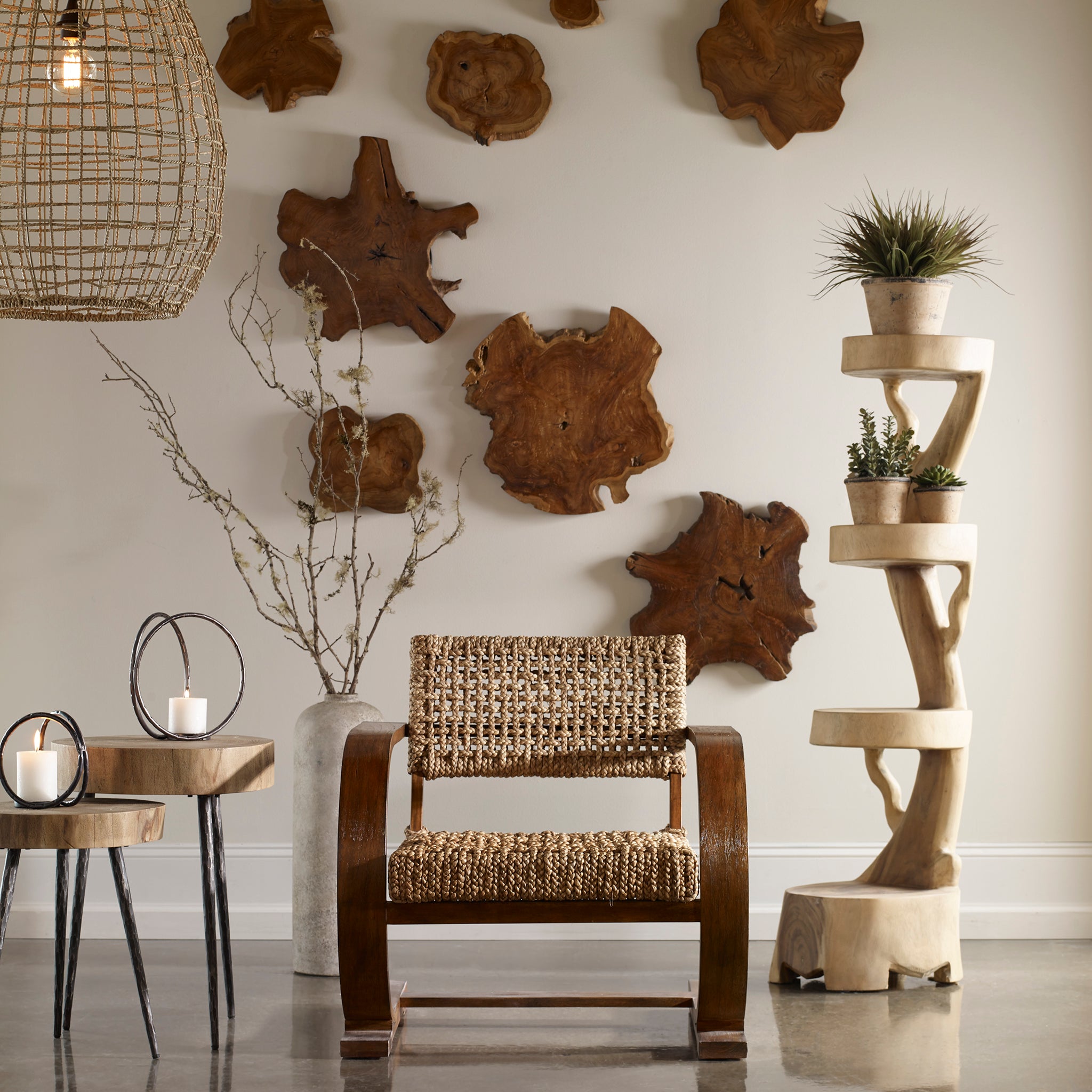 Kalani Teak Wall Art Set/3