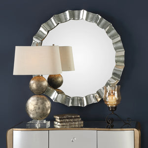 Sabino Scalloped Round Mirror