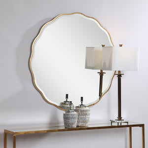 Aneta Gold Round Mirror