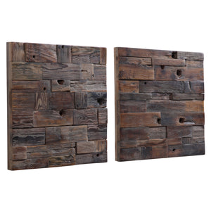 Astern Wood Wall Decor, S/2