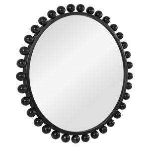 Cyra Black Round Mirror