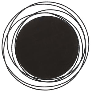 Whirlwind Black Round Mirror