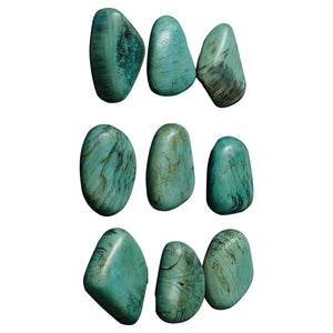 Pebbles Aqua Wood Wall Decor, S/9